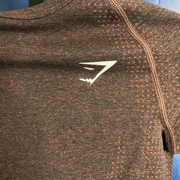 GymShark Long Sleeve Brown Workout Top Size Small - Picture 3 of 5